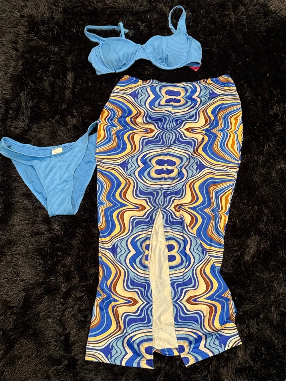 Xhilaration Light Blue Ribbed Bikini Set - Read for Size